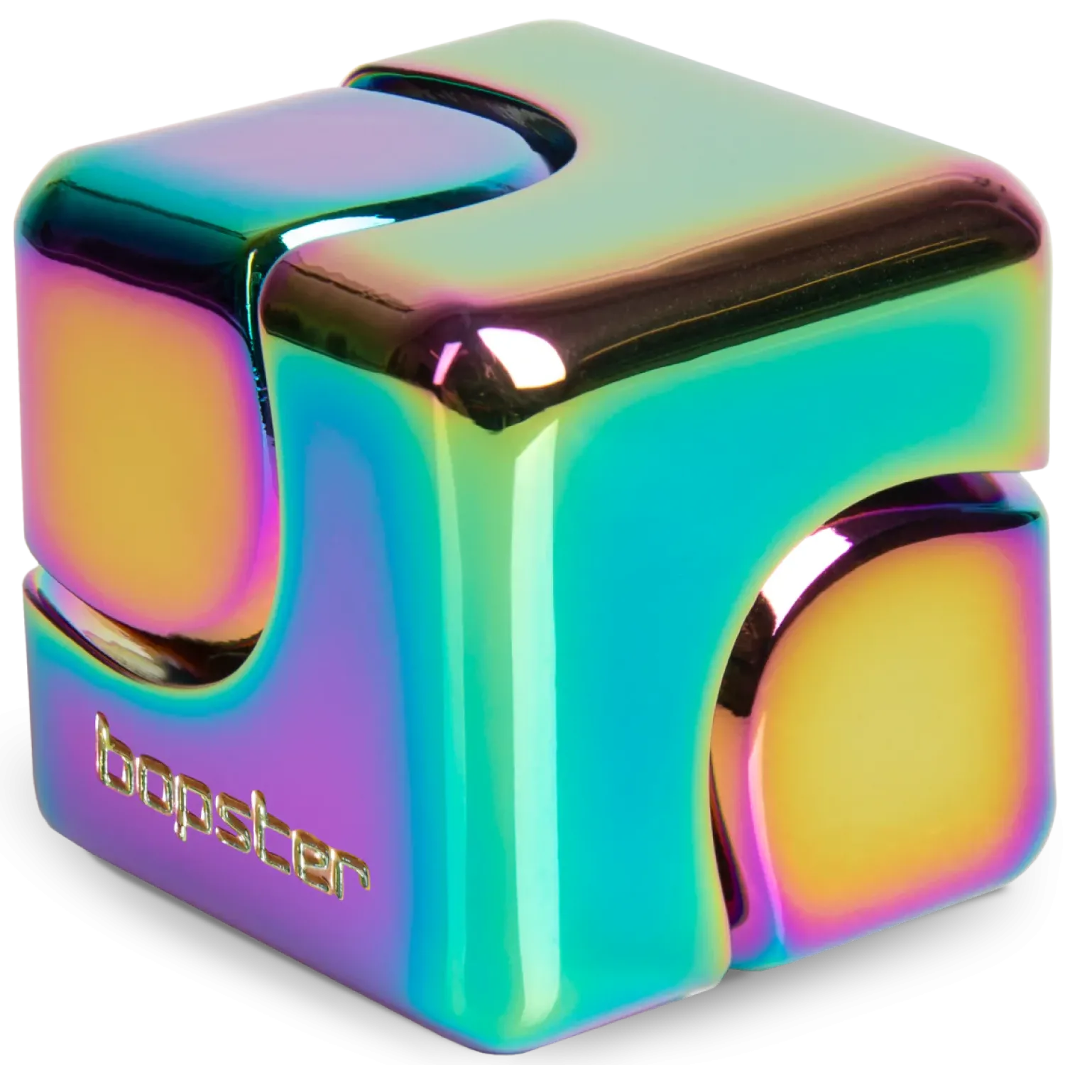 Bopster Fidget Cube Spinner - Wielokolorowy, Metaliczny
