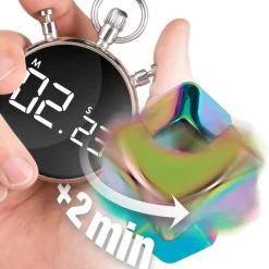 Bopster Fidget Cube Spinner - Wielokolorowy, Metaliczny