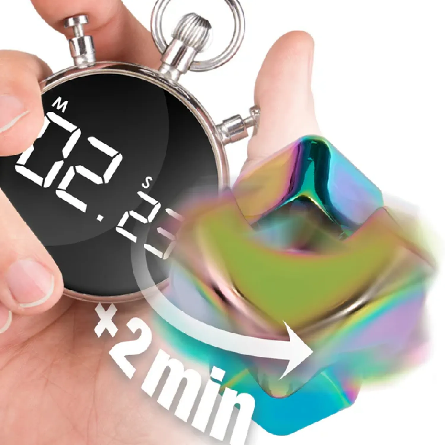 Bopster Fidget Cube Spinner - Wielokolorowy, Metaliczny