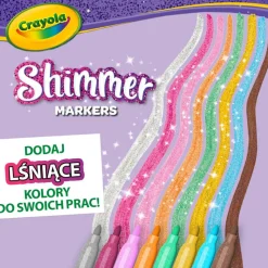 Crayola Flamastry błyszczące Shimmer, 8szt.