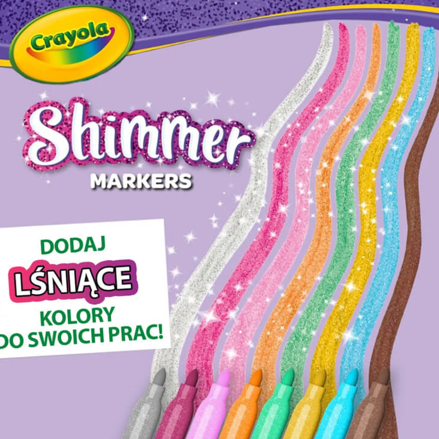 Crayola Flamastry błyszczące Shimmer, 8szt.
