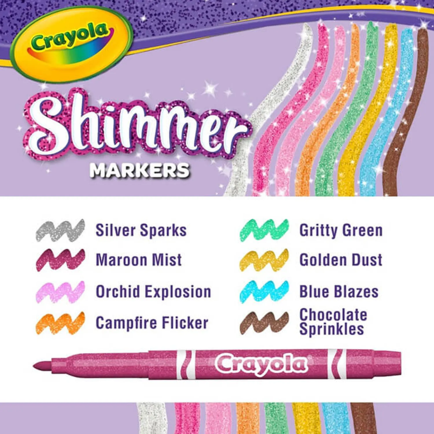 Crayola Flamastry błyszczące Shimmer, 8szt.