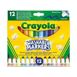 Crayola Flamastry stożkowe dla dzieci zmywalne, 12szt.