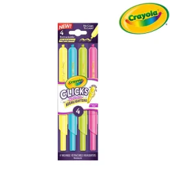 Crayola Flamastry zakreślacze automatyczne zmywalne Clicks 4szt. 8+