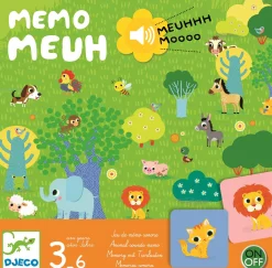 Djeco Gra planszowa MEMO MEUUUH z dźwiękiem