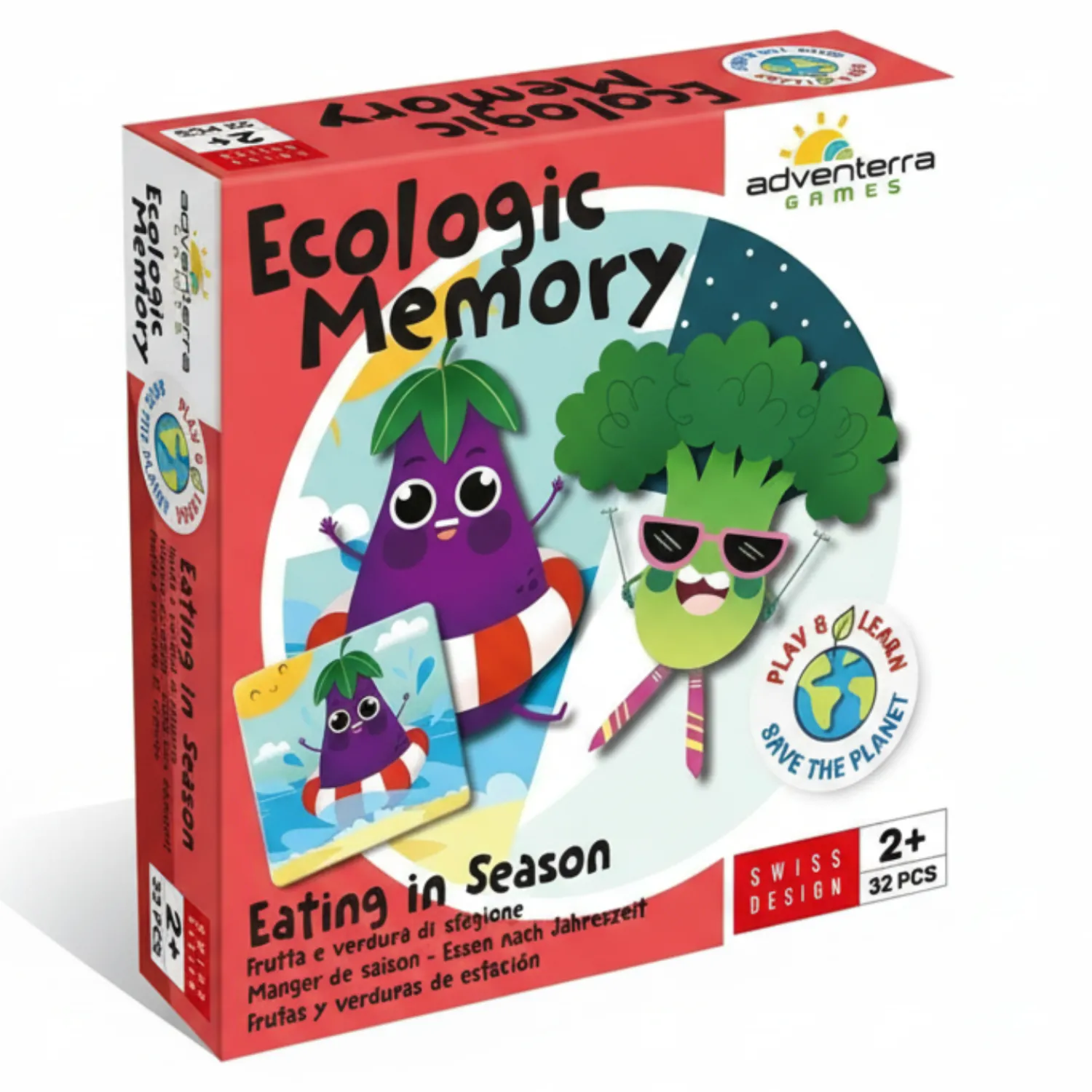 Adventerra Games Gra planszowa memory dla dzieci - Sezonowe owoce i warzywa
