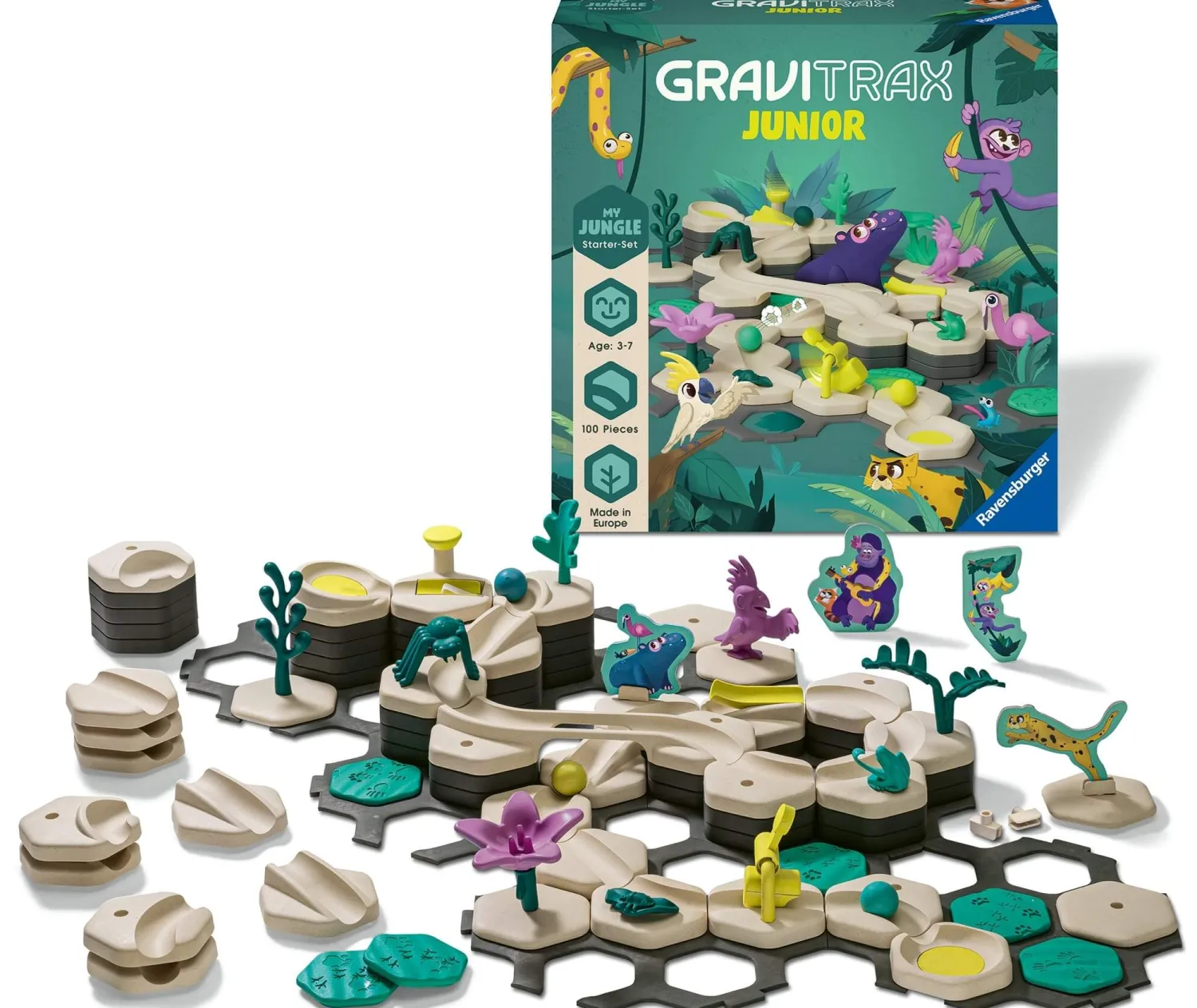 Ravensburger GraviTrax JUNIOR. Zestaw Startowy L - Dżungla, 100 el.