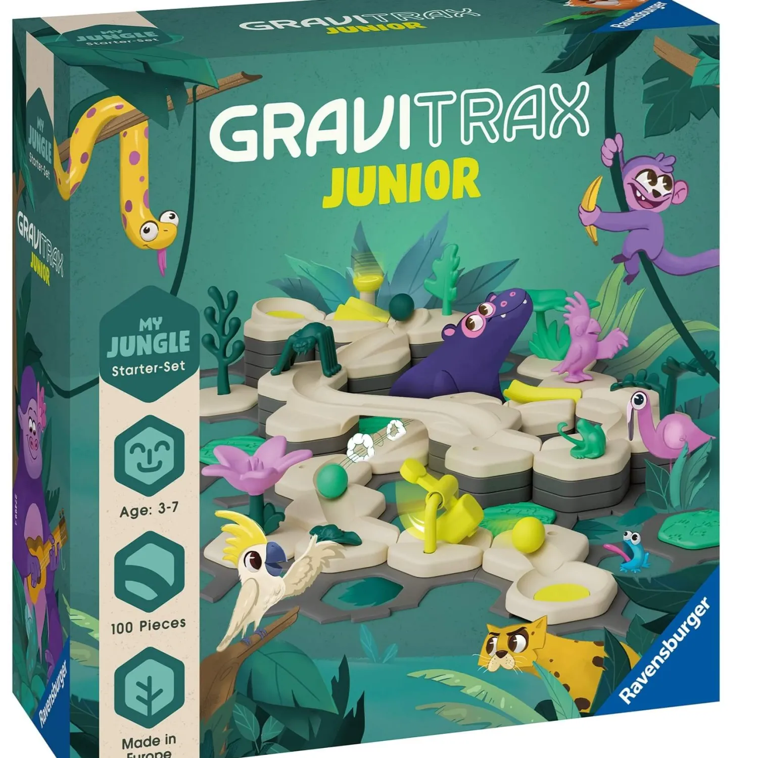 Ravensburger GraviTrax JUNIOR. Zestaw Startowy L - Dżungla, 100 el.
