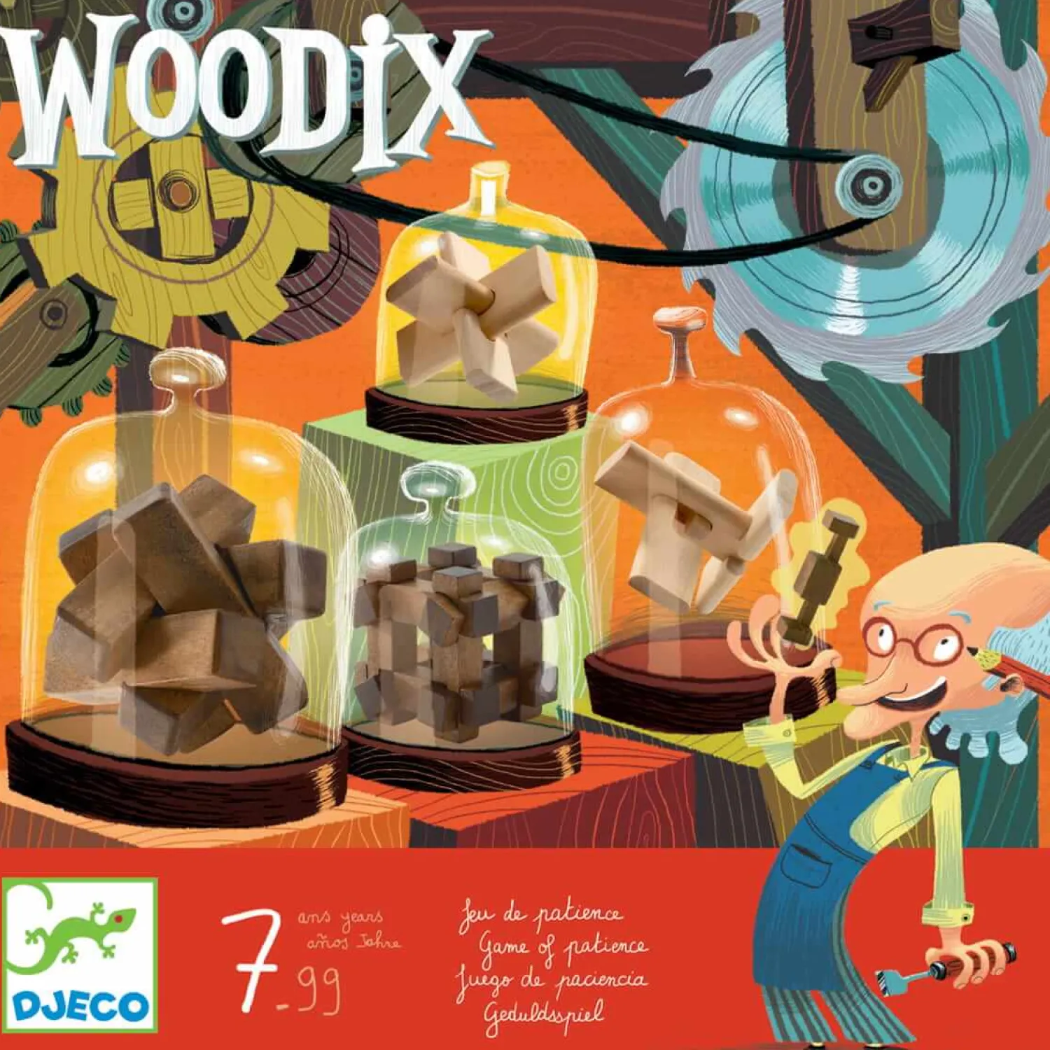 Djeco Gra Woodix - rozłącz i złącz figury