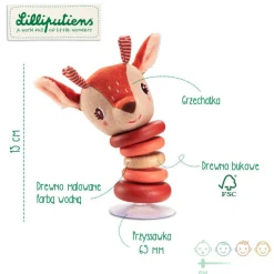 Lilliputiens Grzechotka z przyssawką Sarenka Stella 6 m+