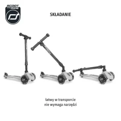 Scootandride Highwaykick 3 LED Hulajnoga składana ze świecącymi kółkami 3+ Kiwi