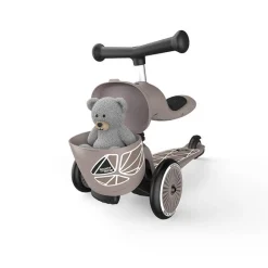 Scootandride Highwaykick 1 Lifestyle 2w1 Jeździk i hulajnoga z zamykanym schowkiem 1-5 lat Brown Lines
