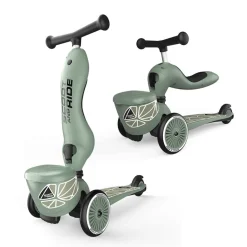 Scootandride Highwaykick 1 Lifestyle 2w1 Jeździk i hulajnoga z zamykanym schowkiem 1-5 lat Green Lines