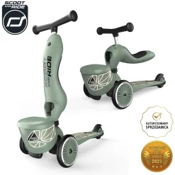 Scootandride Highwaykick 1 Lifestyle 2w1 Jeździk i hulajnoga z zamykanym schowkiem 1-5 lat Green Lines