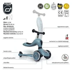 Scootandride Highwaykick1 2w1 Jeździk i hulajnoga 1-5 lat Steel