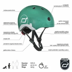 Dzieci Scootandride II GATUNEK: Kask z odblaskami XXS-S dla dzieci 1rż+ Forest Owl