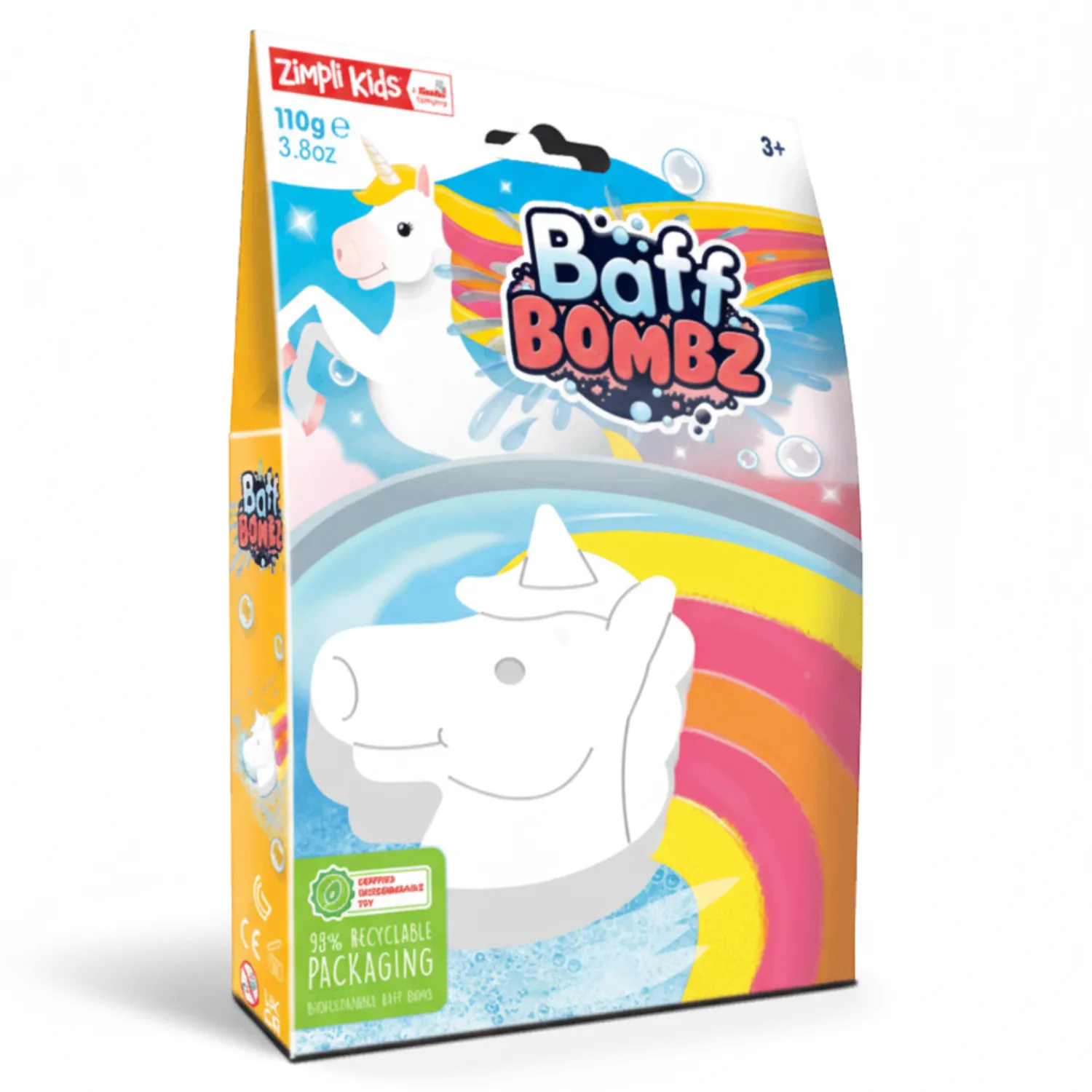 Zimpli Kids Jednorożec do kąpieli zmieniający kolor wody - Rainbow Baff Bombz