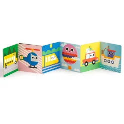 Mudpuppy Kartonowa kontrastowa dwustronna książeczka harmonijka Pojazdy 0+