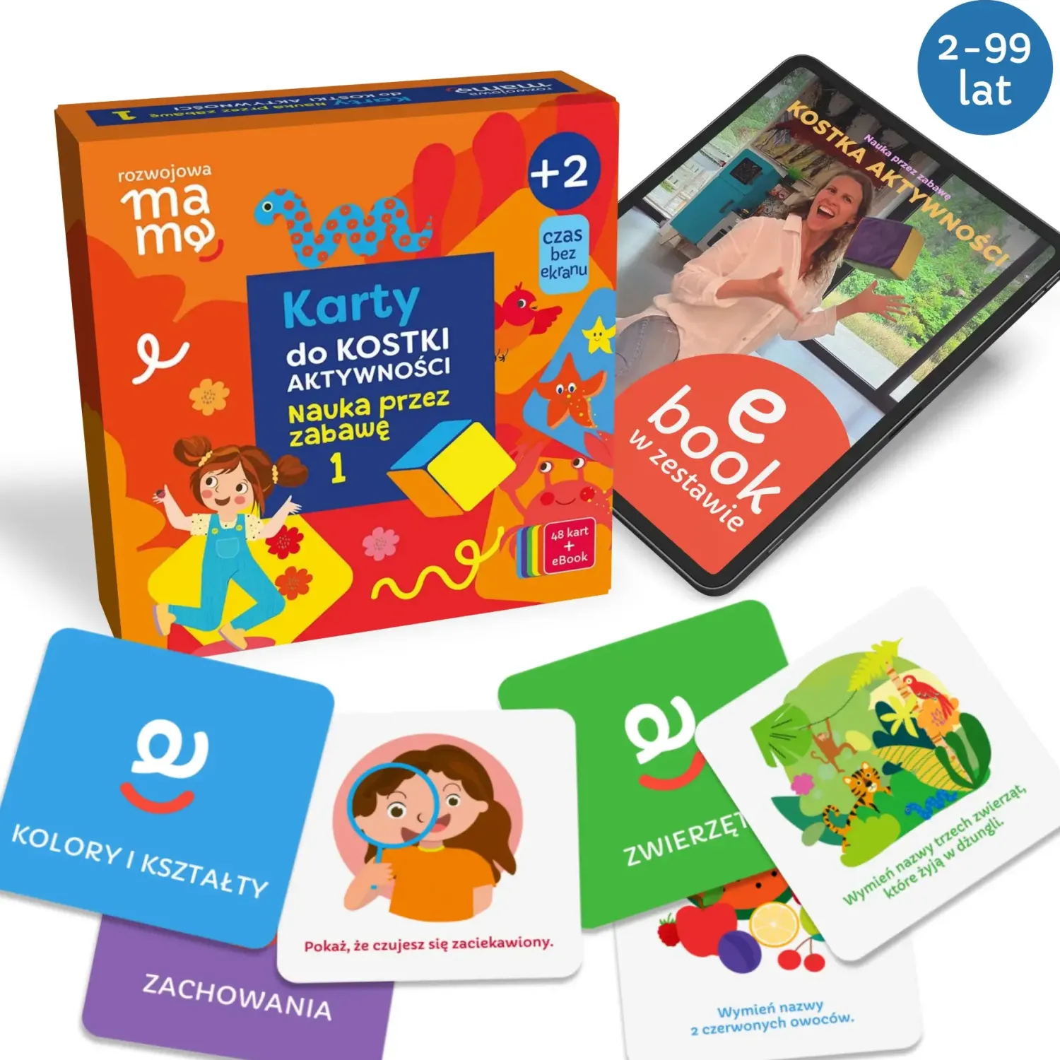rozwojowa mama Karty do kostki aktywności - nauka przez zabawę 1+ mini e-book 2+
