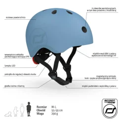 Dzieci Scootandride Kask M-L dla starszych dzieci i nastolatków Steel