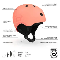 Dzieci Scootandride Kask narciarski zimowy S-M dzieci 3+ Peach