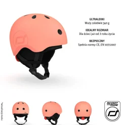 Dzieci Scootandride Kask narciarski zimowy S-M dzieci 3+ Peach