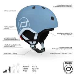 Dzieci Scootandride Kask narciarski zimowy XXS-S dzieci 1+ Steel