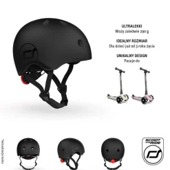 Dzieci Scootandride Kask S-M dla dzieci 3+ Black