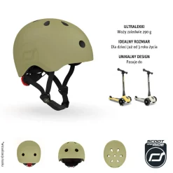 Dzieci Scootandride Kask S-M dla dzieci 3+ Olive
