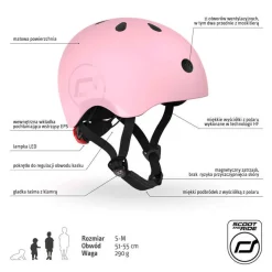 Dzieci Scootandride Kask S-M dla dzieci 3+ Rose