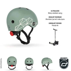 Dzieci Scootandride Kask XXS-S dla dzieci 1-5 lat Green Lines