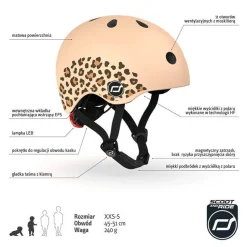 Dzieci Scootandride Kask XXS-S dla dzieci 1-5 lat Leopard