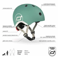 Dzieci Scootandride Kask XXS-S dla dzieci 1rż+ Forest
