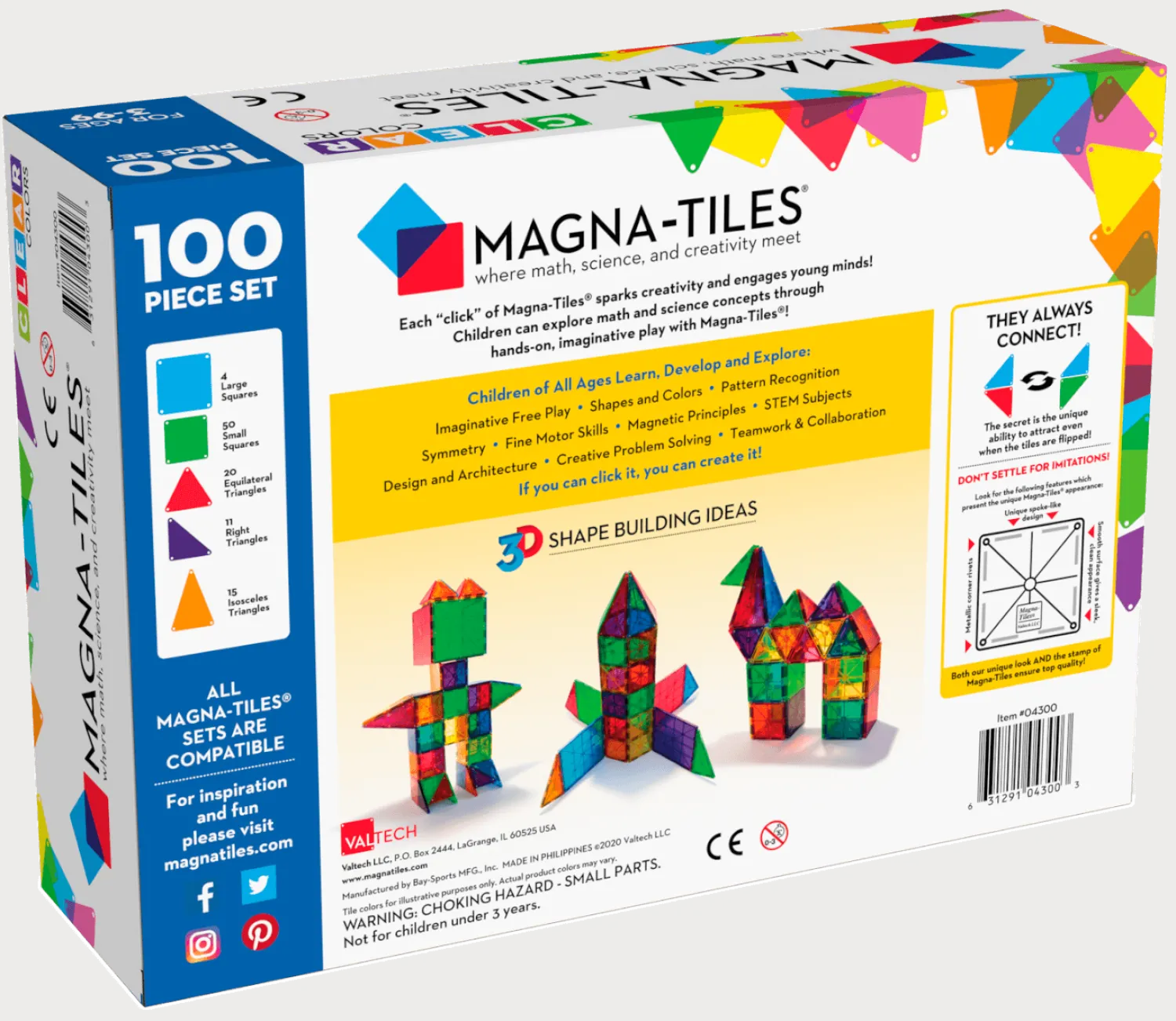Magna-Tiles Klocki Magnetyczne Classic 100 el.