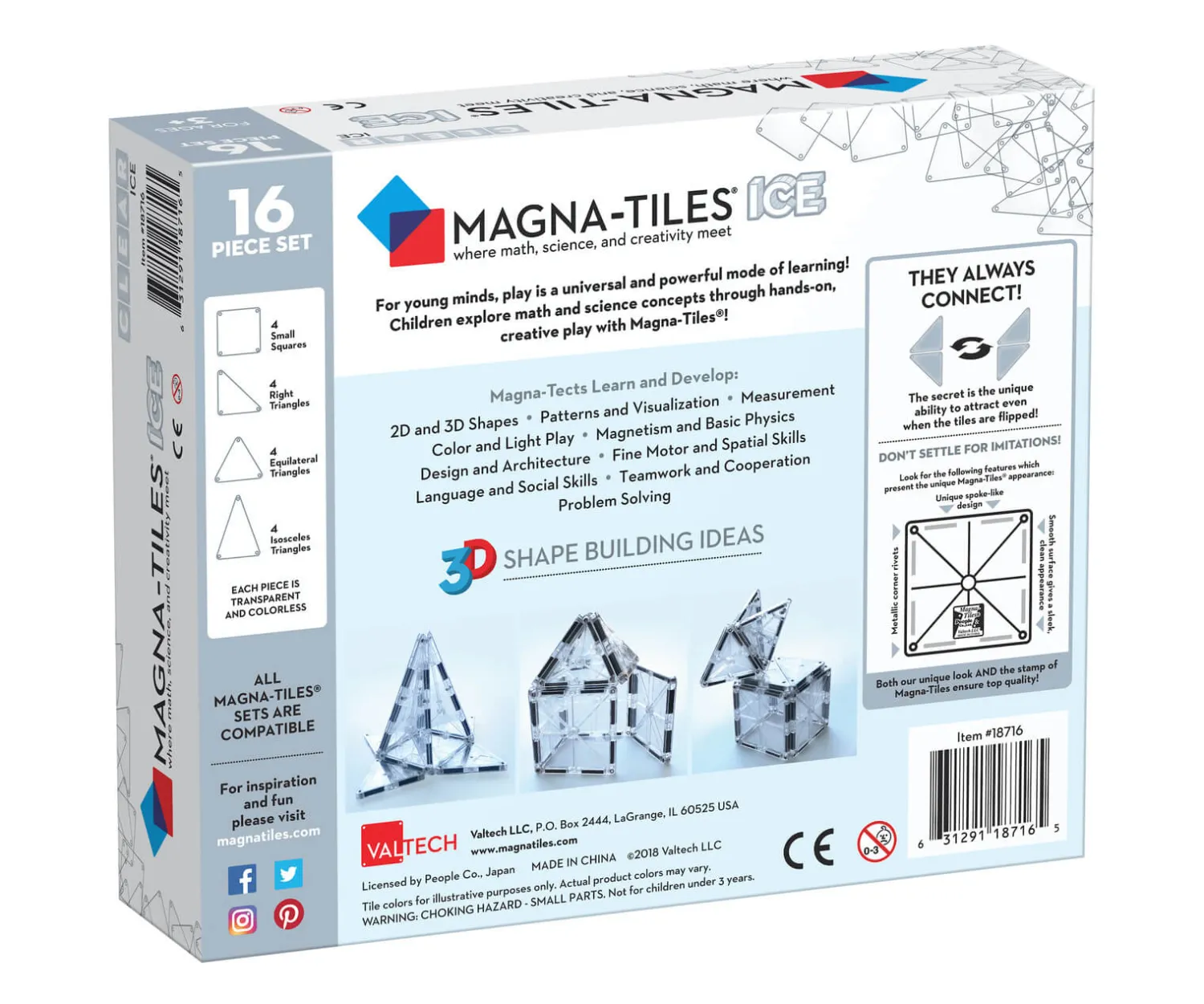 Magna-Tiles Klocki magnetyczne ICE 16 el.