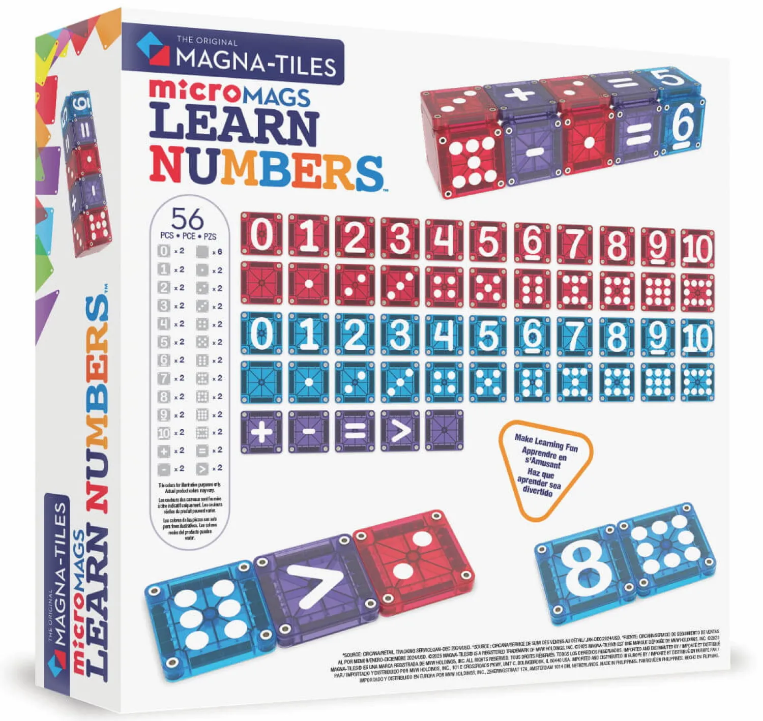 Magna-Tiles Klocki Magnetyczne Learn Numbers 56 el.