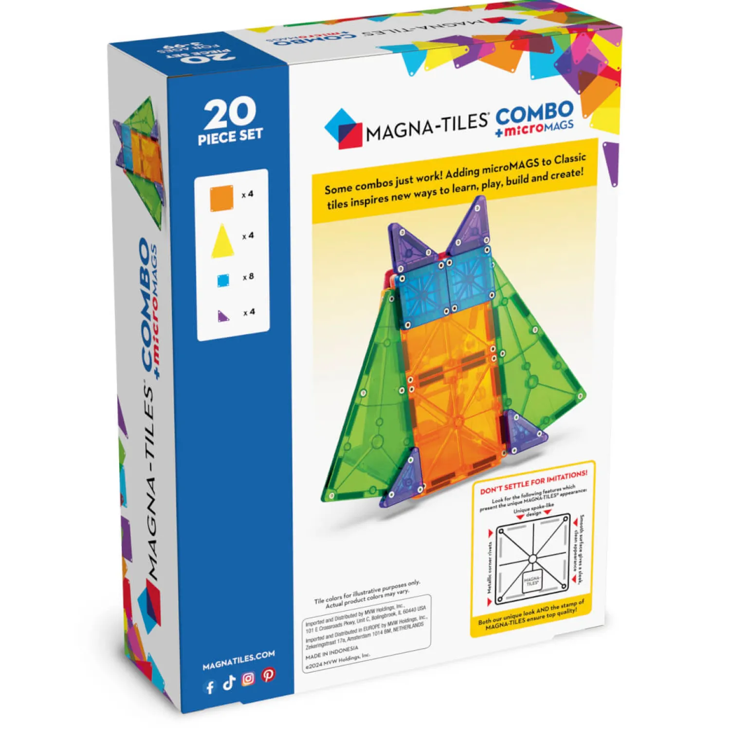 Magna-Tiles Klocki Magnetyczne microMAGS 20 el. COMBO