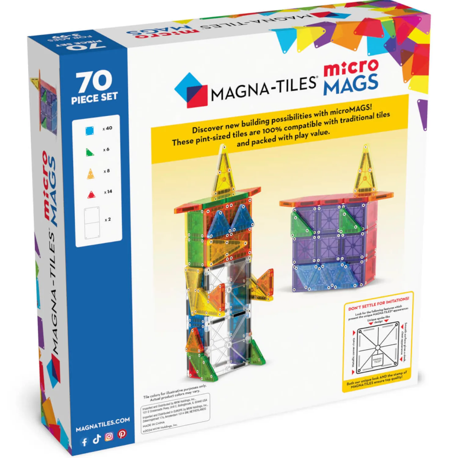 Magna-Tiles Klocki Magnetyczne microMAGS 70 el.
