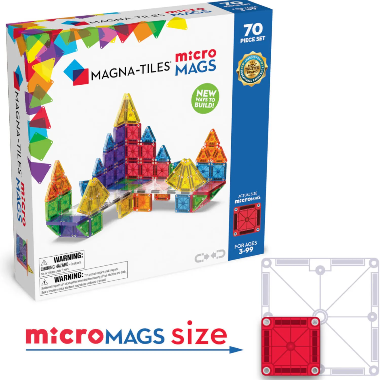 Magna-Tiles Klocki Magnetyczne microMAGS 70 el.