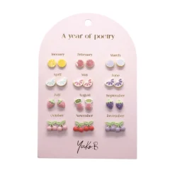 Yuko B. Kolczyki „ROK POEZJI” - Owoce, 12 par