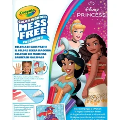 Crayola Kolorowanka dla dzieci i 4 niebrudzące magiczne flamastry Color Wonder Mess Free Księżniczki Disneya 3+