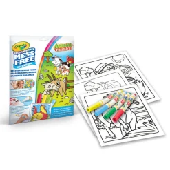 Crayola Kolorowanka dla dzieci i 4 niebrudzące magiczne flamastry Color Wonder Mess Free Animal Friends 3+
