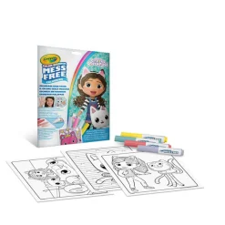 Crayola Kolorowanka dla dzieci i 4 niebrudzące magiczne flamastry Color Wonder Mess Free Koci Domek Gabi 3+