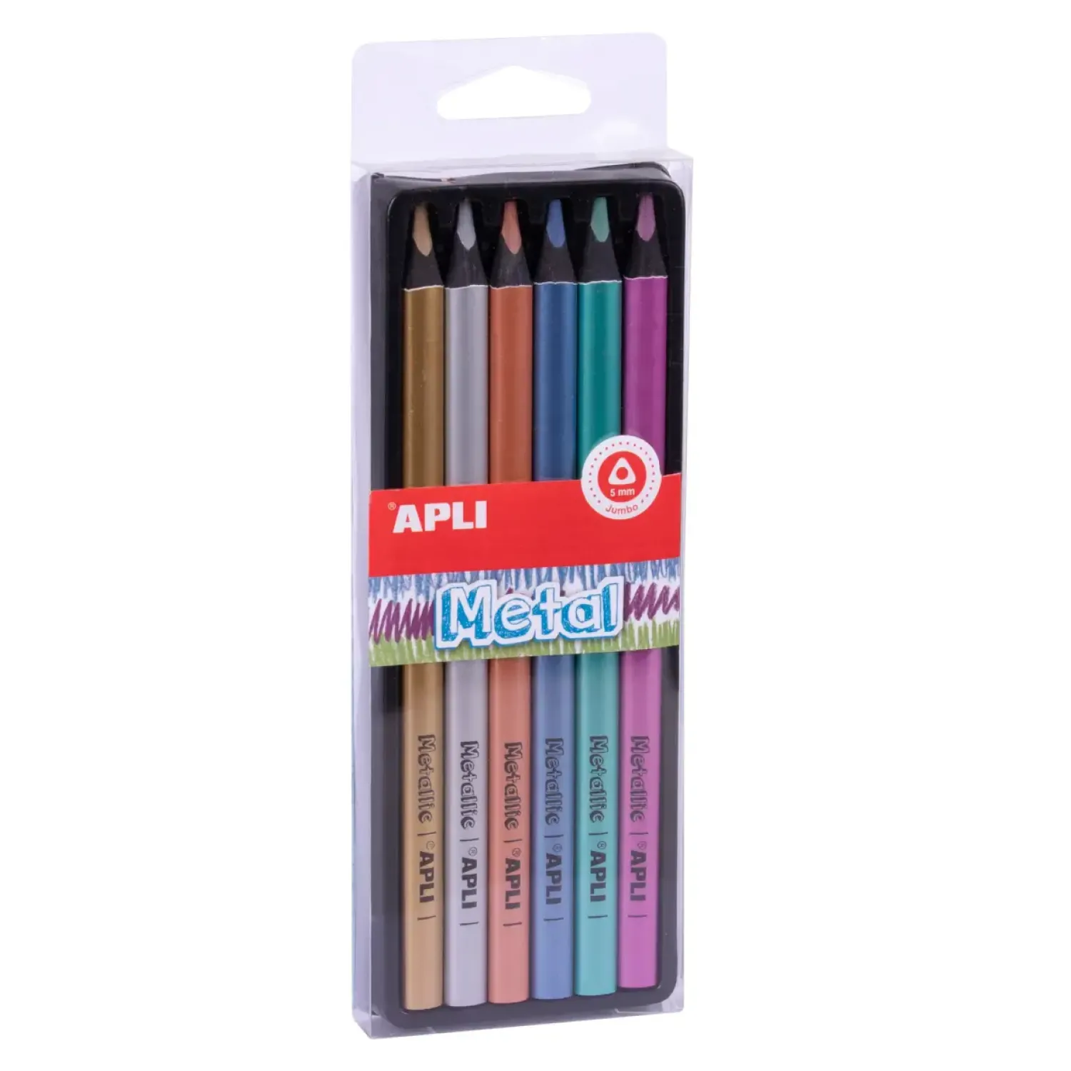 Apli Kids Kredki ołówkowe Jumbo - metal