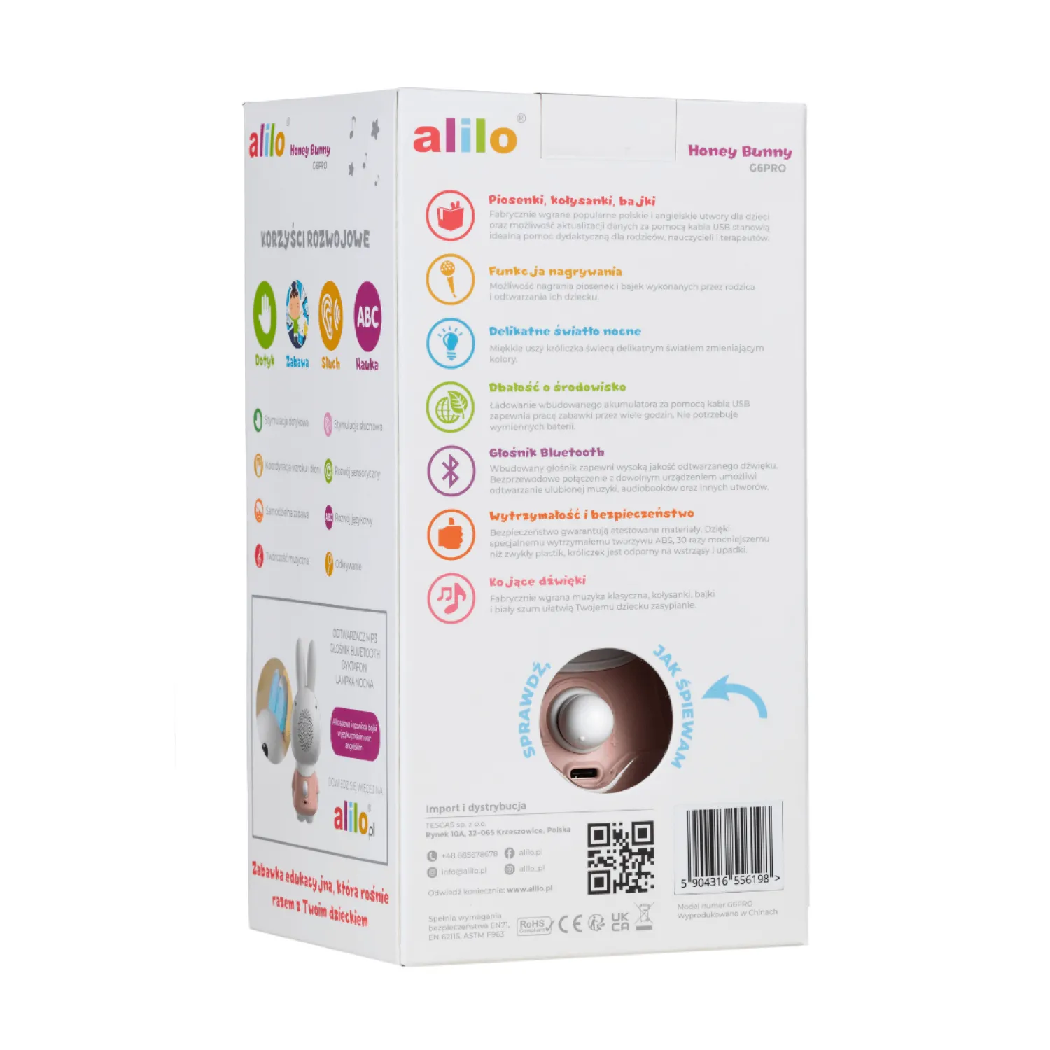 Alilo Króliczek Honey Bunny G6PRO - pudrowy róż