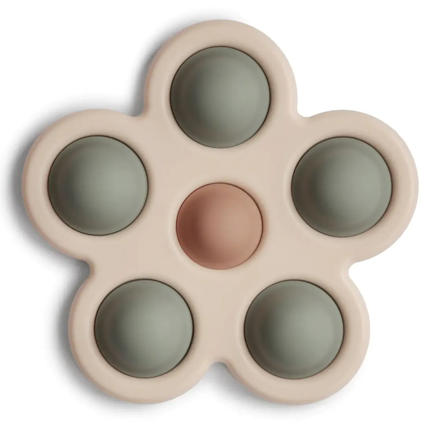 Mushie Kwiatek Press Toy - dried thyme, natural, sand