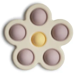 Mushie Kwiatek Press Toy - lilac, pale daffodil, ivory