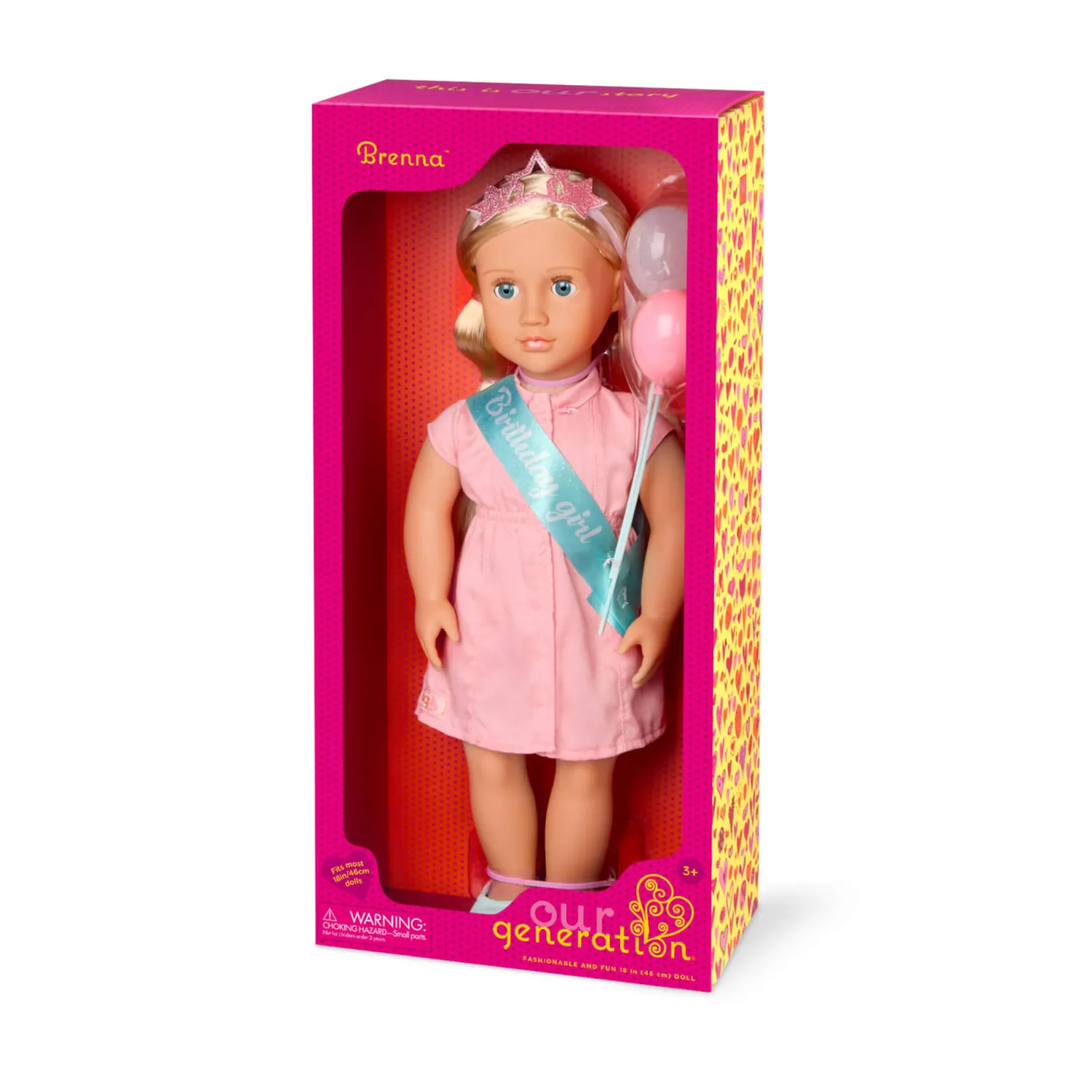 OurGeneration Lalka BRENNA 46cm - Blondynka z balonikami
