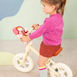 Lilliputiens Lalka dzidziuś w foteliku rowerowym z komforterem i kaskiem Lena 18 m+