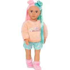 OurGeneration Lalka LUMI 46cm - Dwukolorowe proste włosy